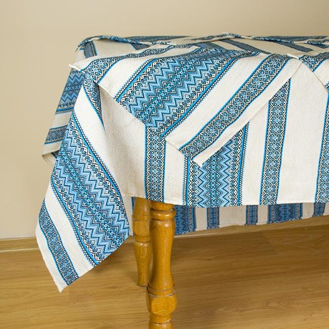 

Скатерть вышитая + 6 салфеток Дом творчества Праздничный столовый набор, 186 х 145 см, синий FM30218