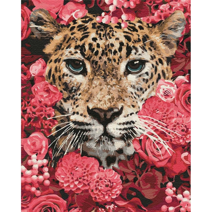 

Картина по номерам. "Леопард в цветах" 40*50см KHO4185 393032