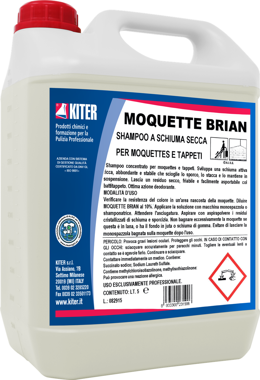 

Шампунь для ковров с сухой пеной Kiter Moquette Briane, 5 л