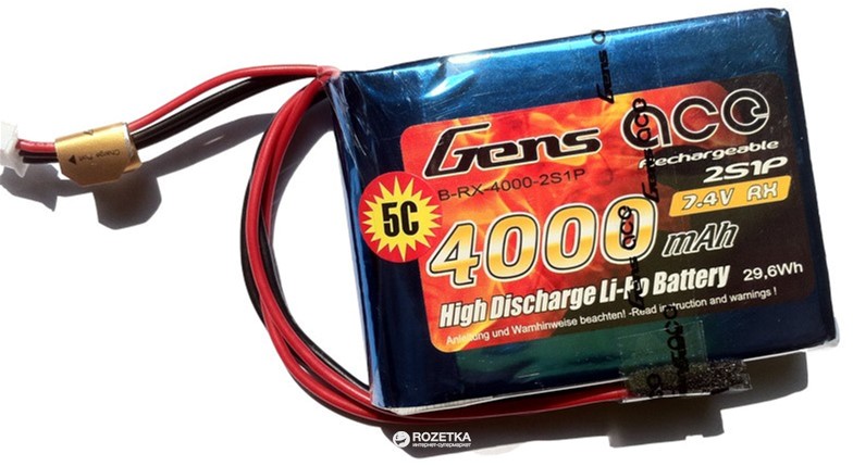 Аккумулятор Gens Ace 4000 mAh 7.4V RX 2S1P Lipo Battery pack (B-RX-4000 ...