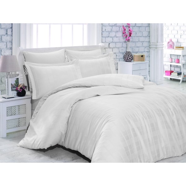 

Комплект постельного белья SoundSleep Kareli сатин-жаккард евро White