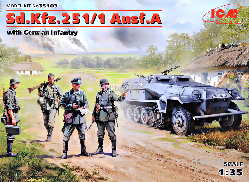 

Германский бронетранспортер Sd.Kfz.251/1 Ausf.A с Немецкой пехотой 1:35 ICM (ICM35103)