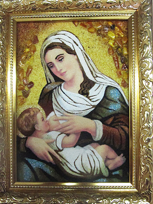 

Икона из янтаря 21*15 см Кормилица KD007726