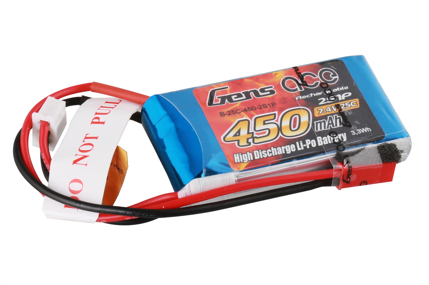 

Аккумулятор Gens Ace LiPO 7,4 В 450 мАч 2S 25C (B-25C-450-2S1P)