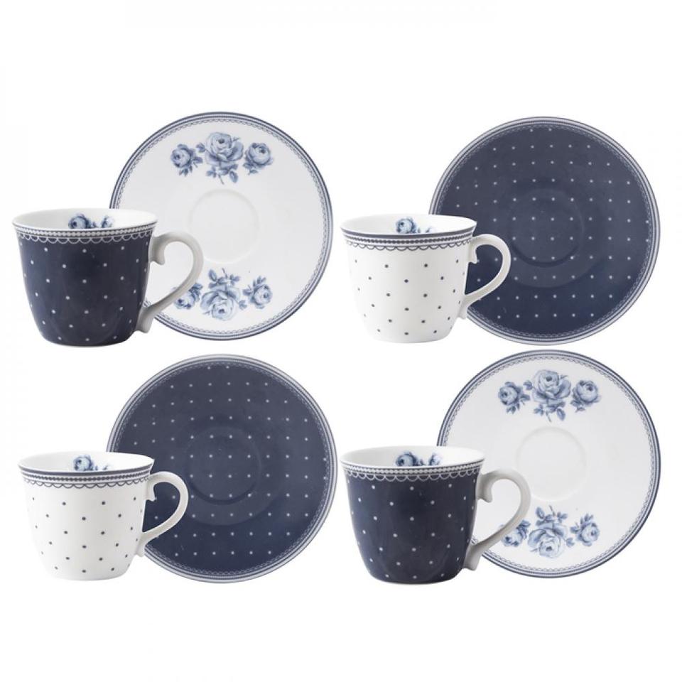 

Набор кофейных чашек с блюдцами Katie Alice Vintage Indigo 80мл KA5176115