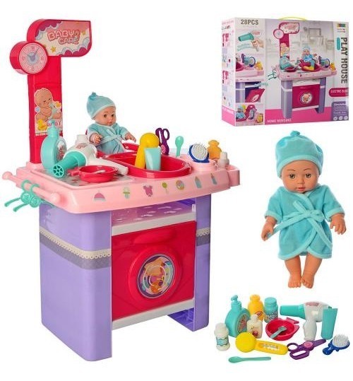 

Пупс Play House Bambi 8370A Стол, Фен,Аксессуары, 28 предм, 53-59,5-12,5см