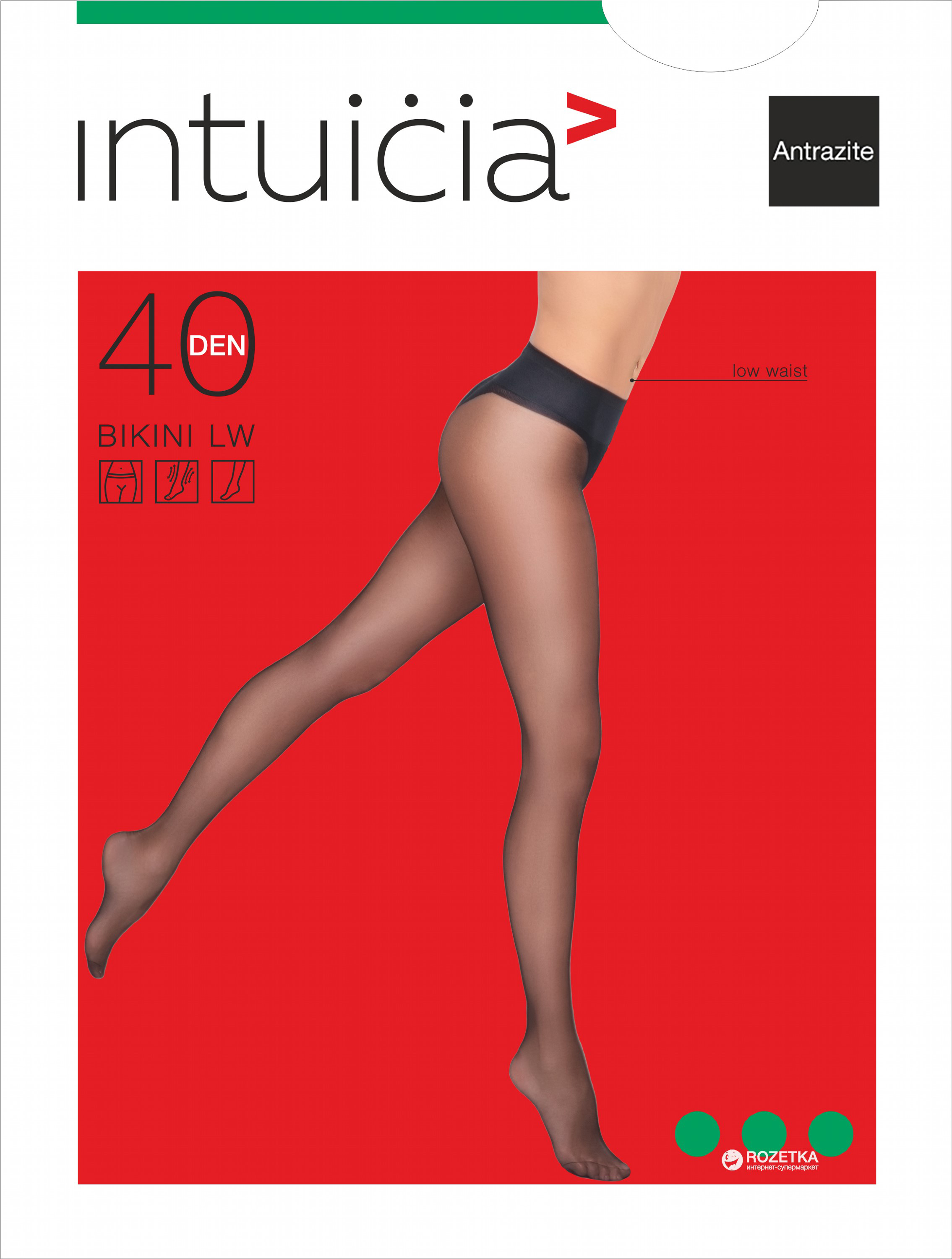 

Колготки Intuicia Bikini Lw 40 Den 4 р Antrazite