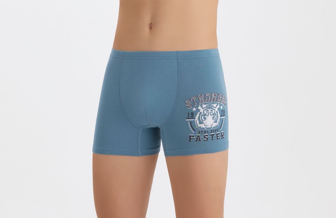 

Боксеры трусы для подростка мальчика Baykar 95% хлопок 5% эластан размер 7 рост 164-170 см серые 3932