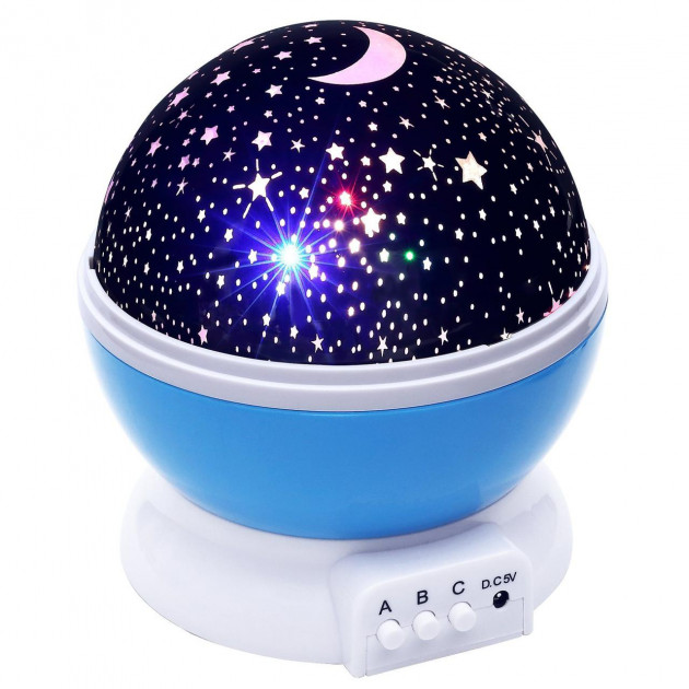

Детский вращающийся ночник Star Master Dream Rotating Шар светильник проектор звездного неба Синий (0814)