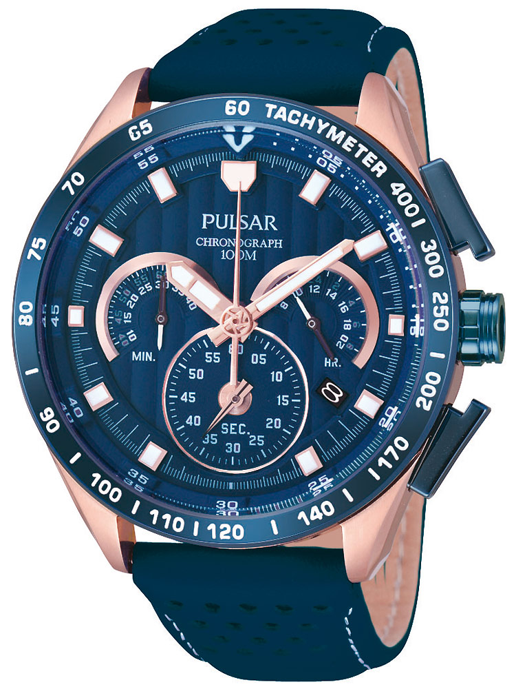 

Часы Pulsar PU2082X1 Chronograph blau rosegold 44 mm 10 ATM