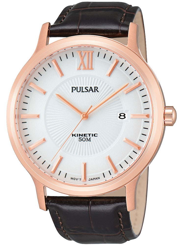 

Часы Pulsar PAR184X1 Herrenuhr rosegold braun Kinetic 5 ATM