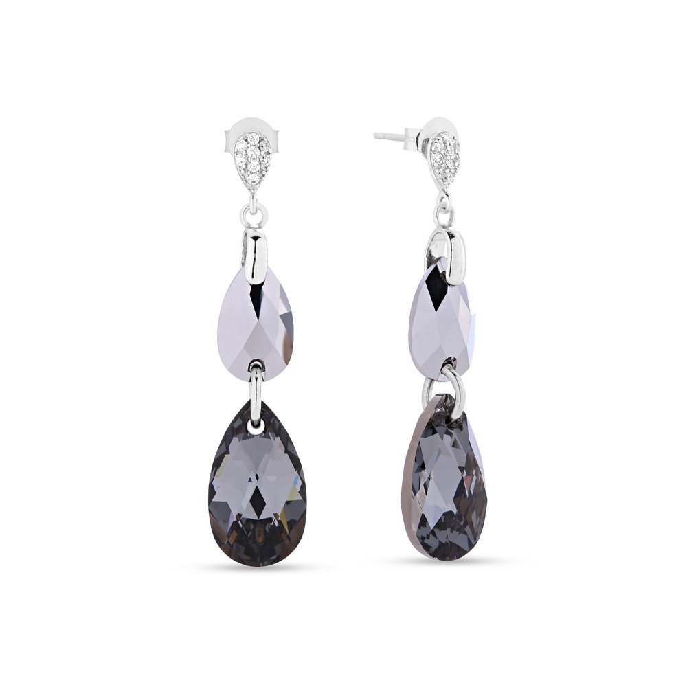 

Серебряные серьги SPARK Double Drop со Swarovski модели KC323061061CHSN