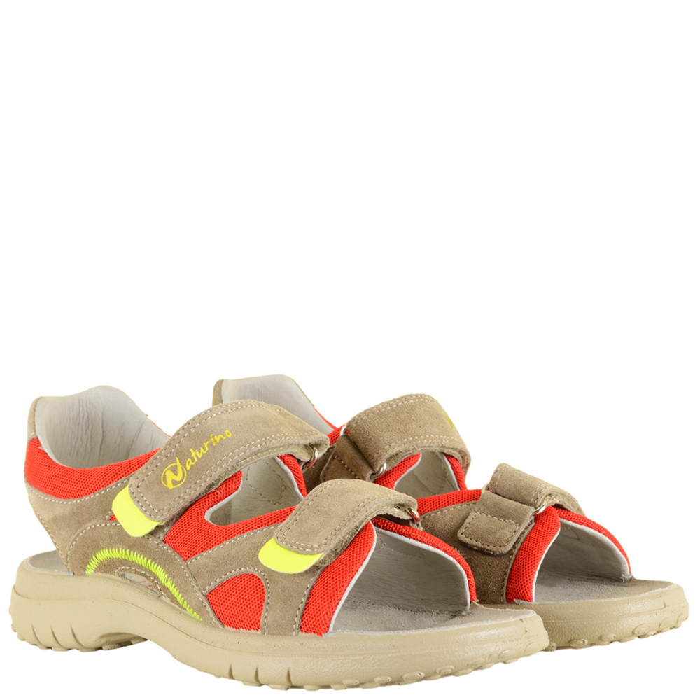 

Сандалии Naturino 5699 velour tortora-rosso 33 бежевый
