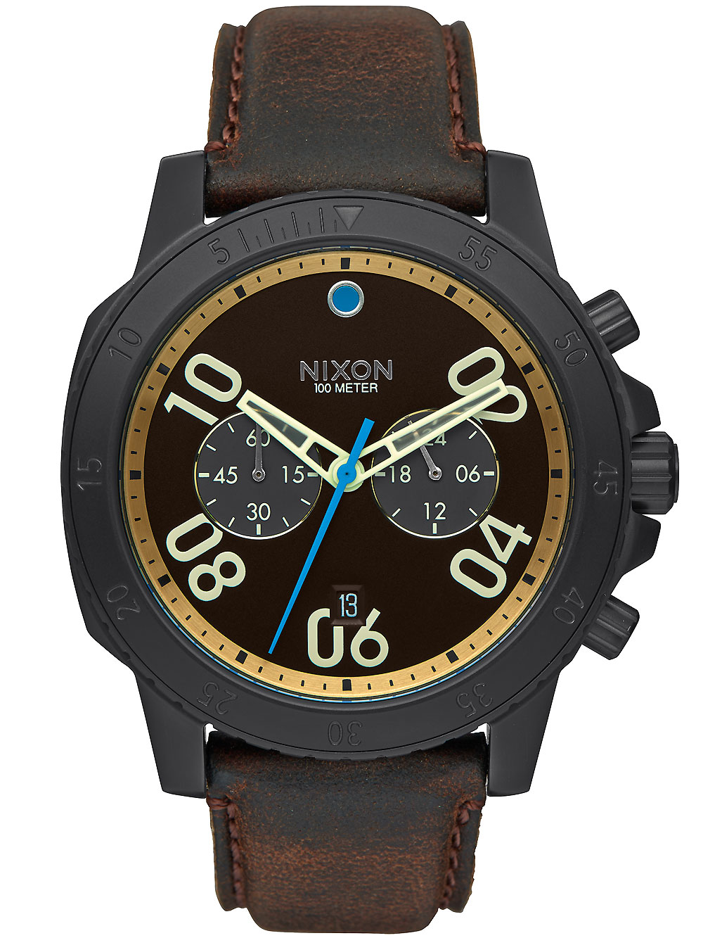 

Часы NIXON A940-2209 Ranger Chrono Leather Silver Saddle 44mm 10ATM