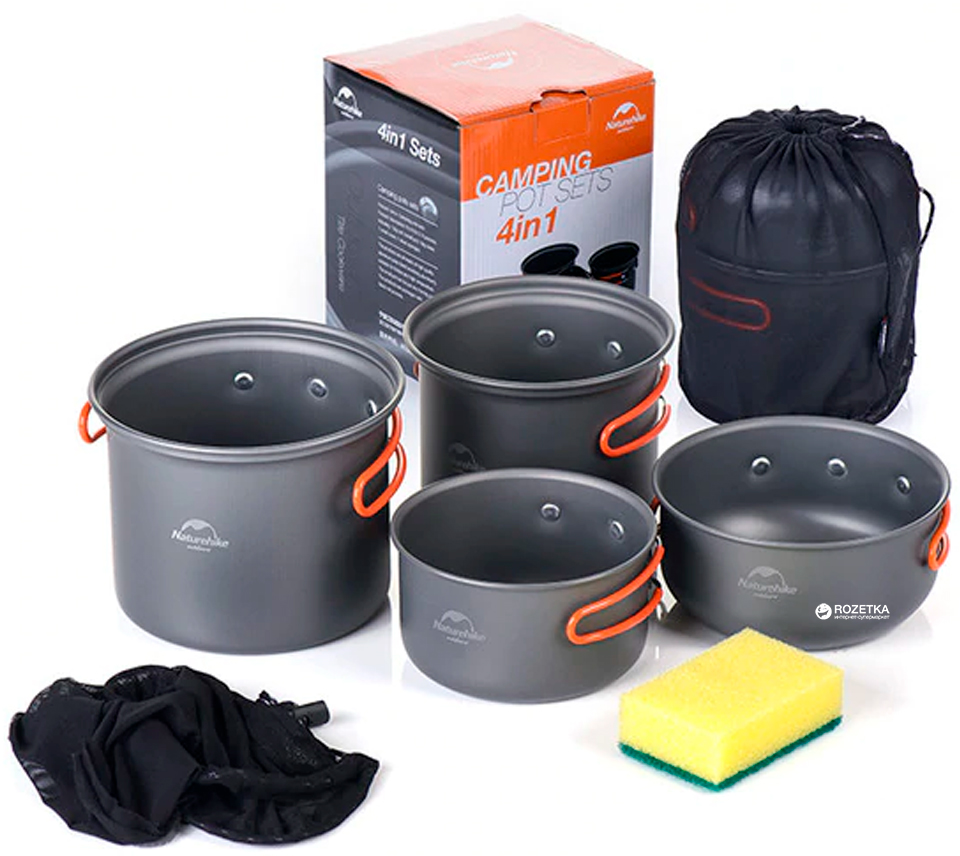 

Набор посуды Naturehike 2-3 NH (2 кастрюли + 2 казанка) (NH15T401-G)