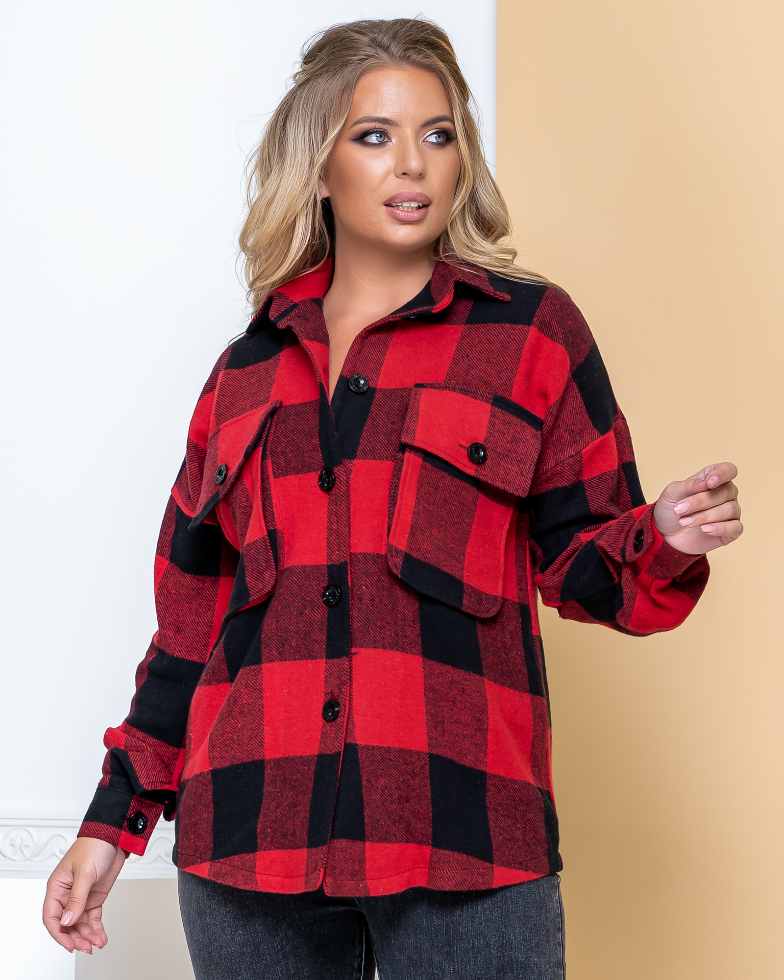 

Рубашка-пальто в клетку Modnicy 05364,18 48-54