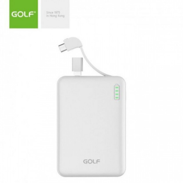 

Внешний аккумулятор зарядка для телефона GOLF Power bank G73 10000 mah Белый