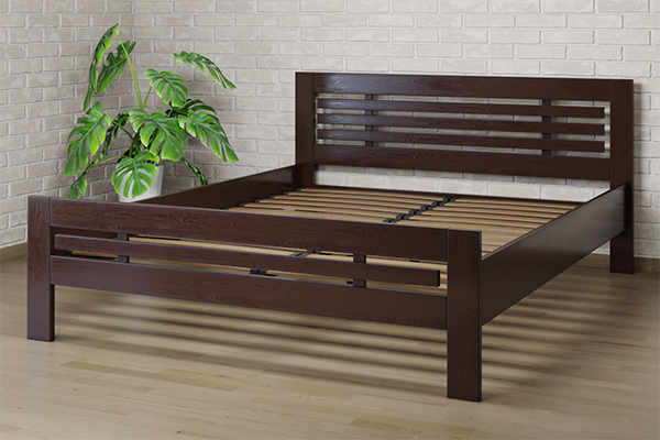 

Ліжко Camelia Фрезія 140х200 Горіх темний Сосна Лак