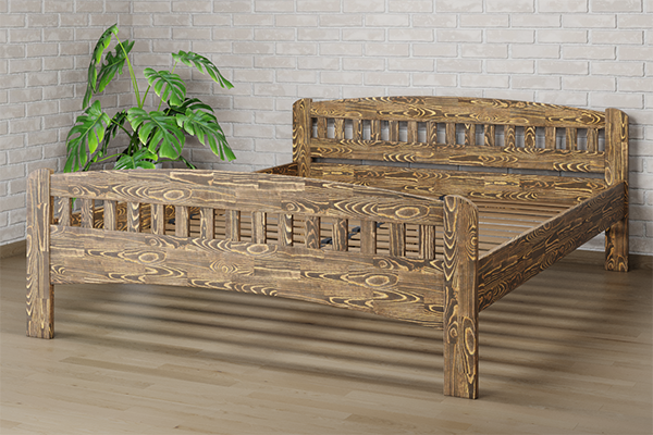 

Ліжко Camelia Розалія 140х200 Горіх темний Сосна Олія