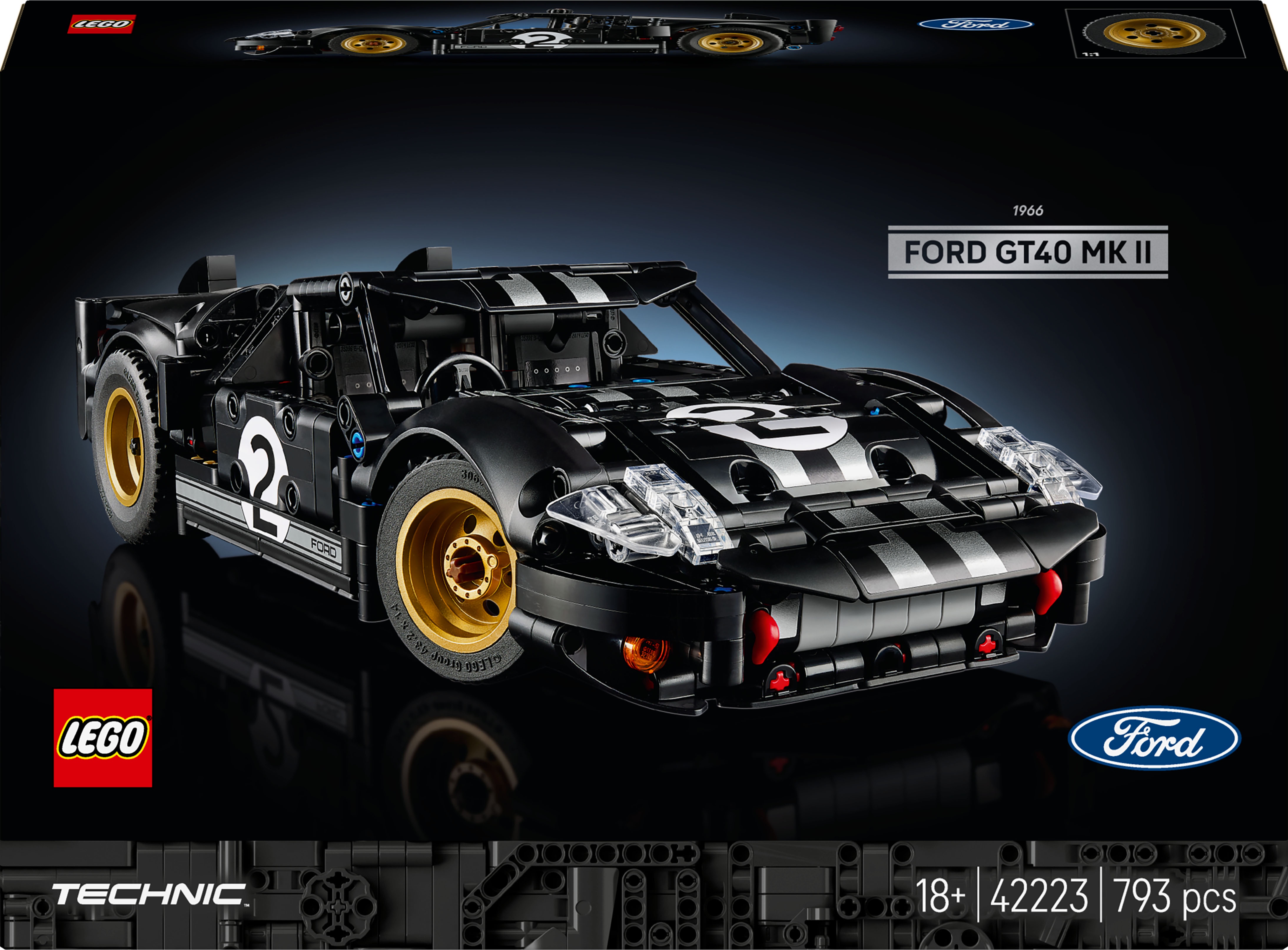 Chilli Beans. フォトT ブラック Конструктор LEGO Technic Автомобиль для гонок Ford GT40 MKII 1966