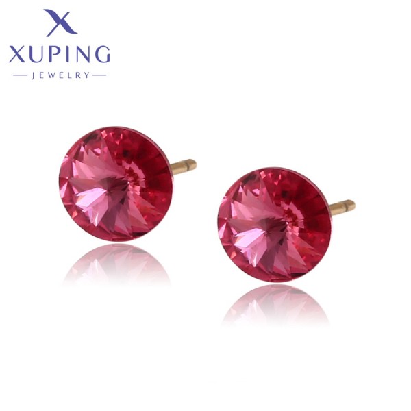 

Серьги Xuping с розовыми кристаллами Swarovski позолота 18К 4303000