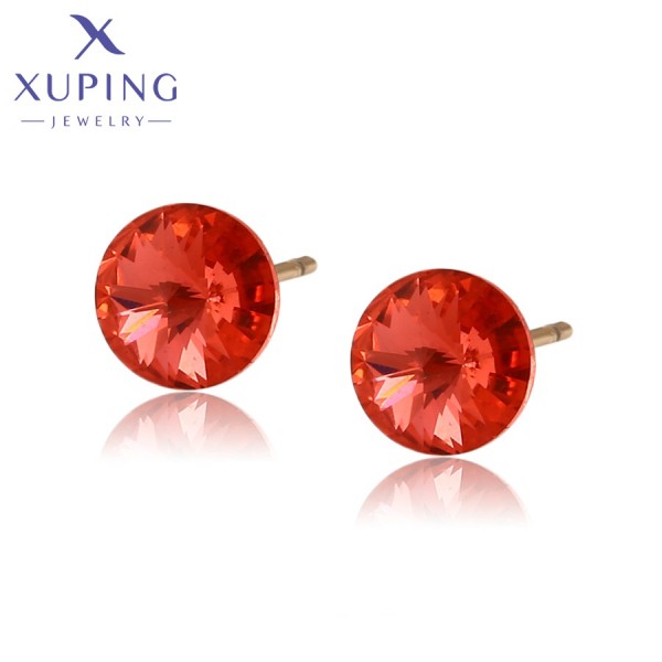 

Серьги Xuping с персиковыми кристаллами Swarovski позолота 18К 4303000