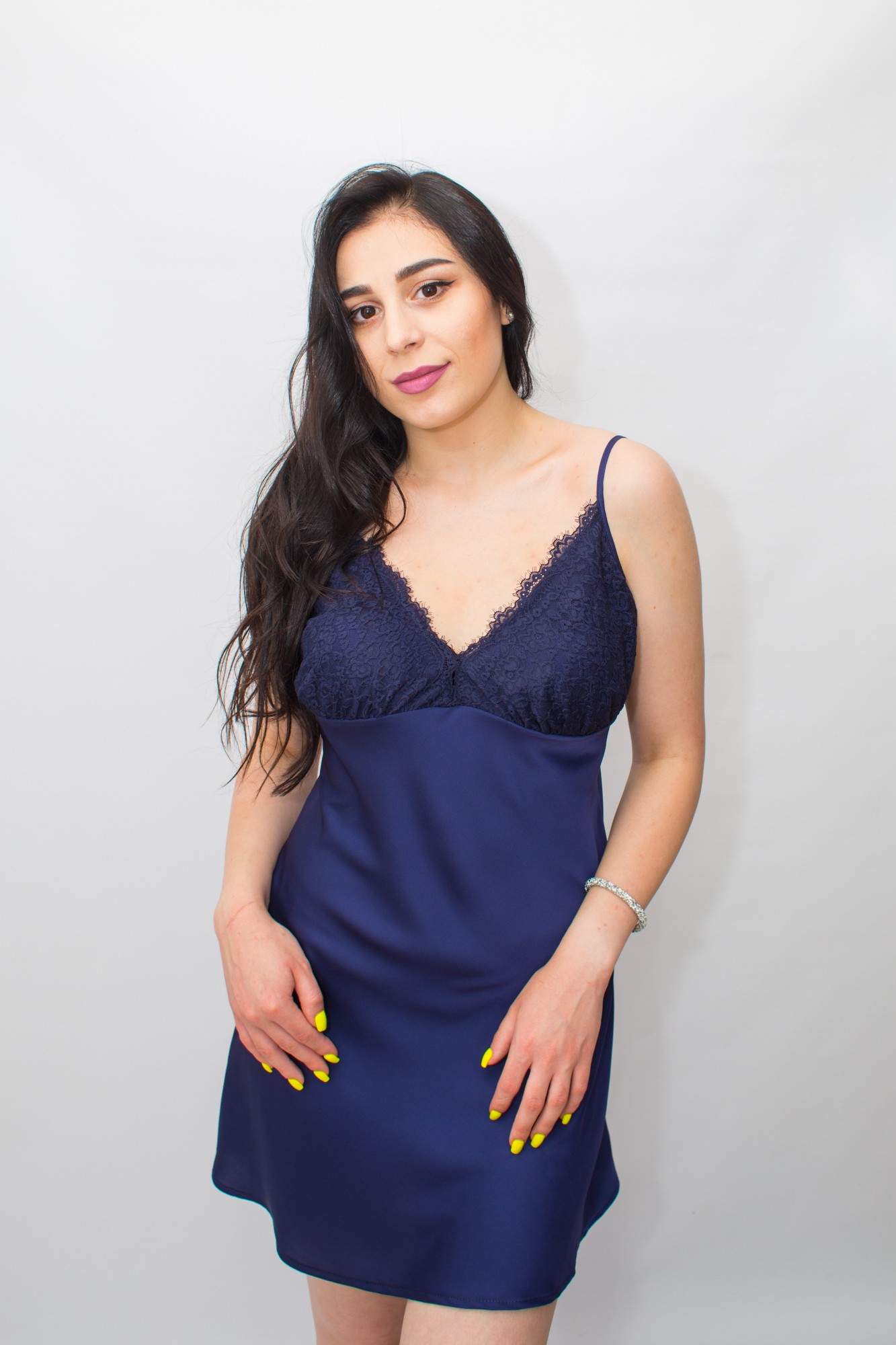

Нічна сорочка жіноча GLAMOUR НС 3005 синя 2XL