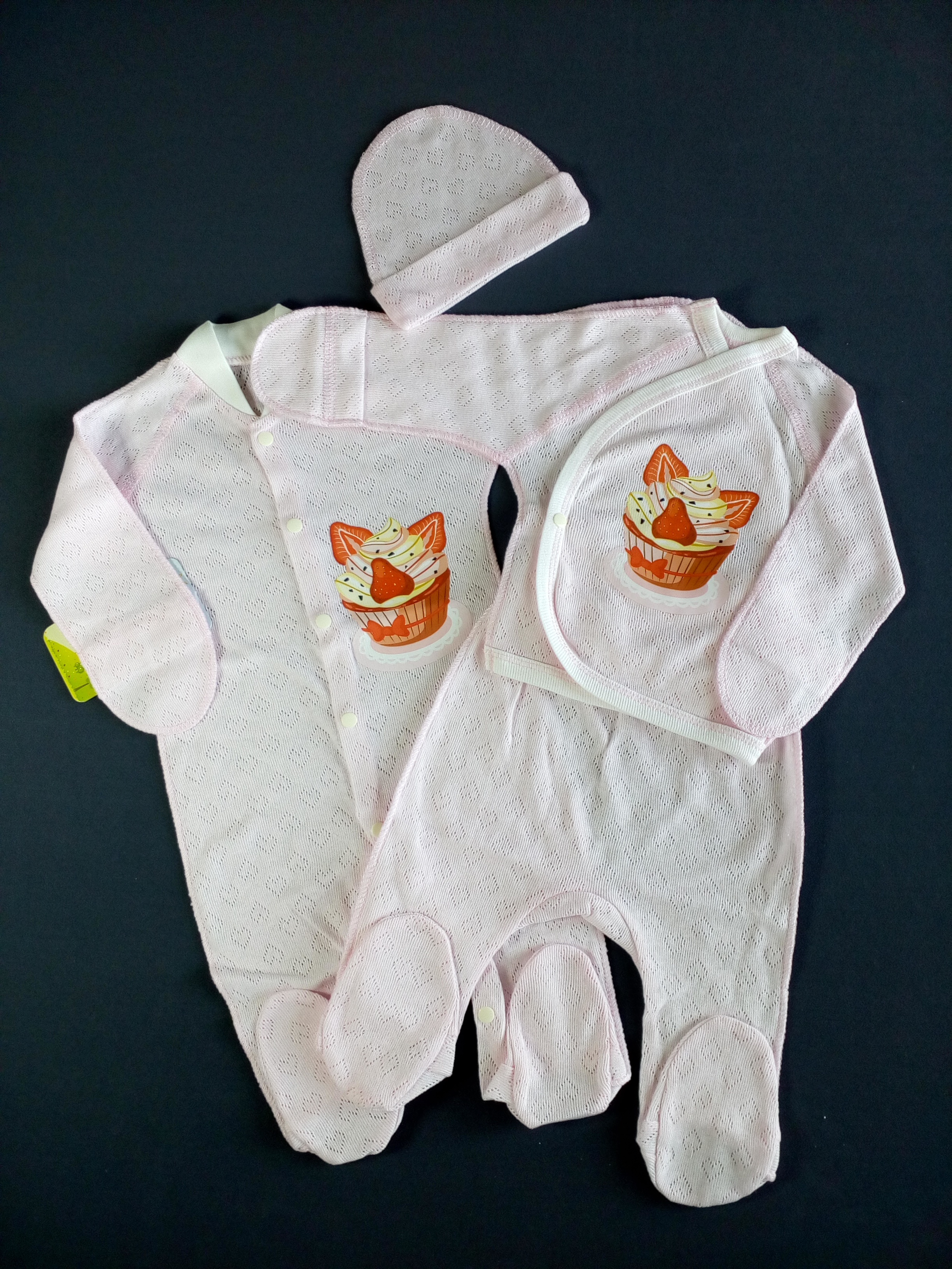 

Комплект для девочки Четвёрка HappyTot с пирожным 960 56см розовый