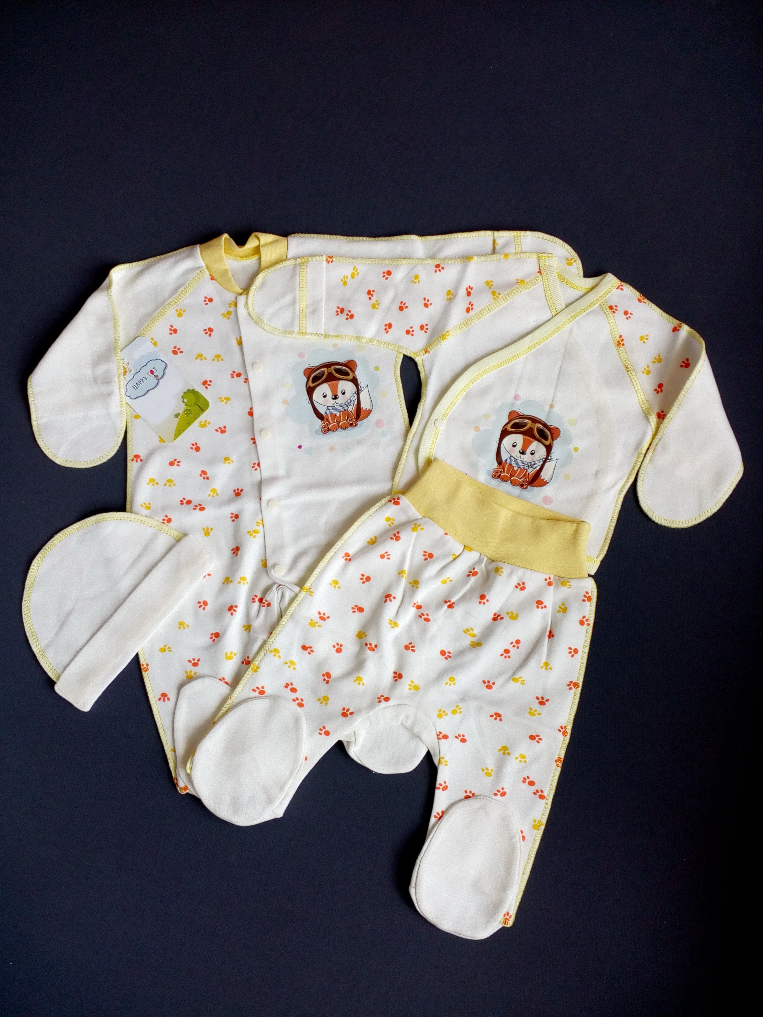 

Комплект для мальчика Четвёрка HappyTot Лисенок-пилот 928 62см белый