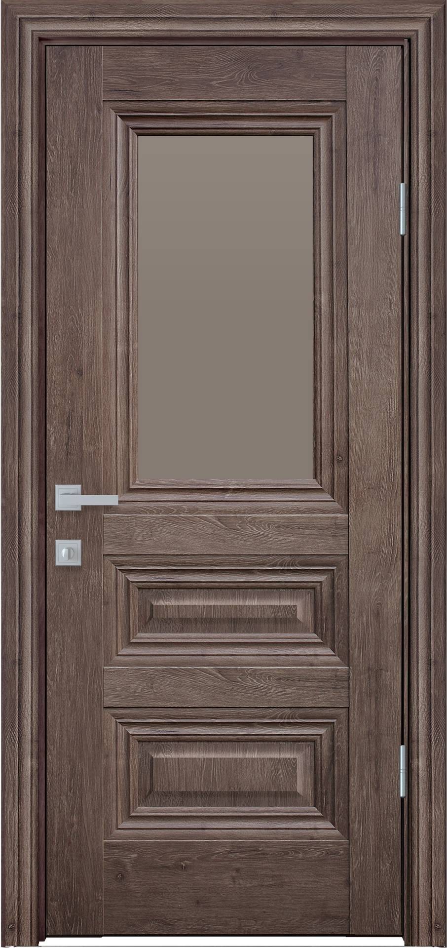 

Двери межкомнатные Новый Стиль Камилла-BR-Орех-Норвежский Ecowood стекло бронза 600*2000