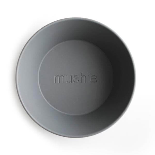 

Круглая глубокая тарелка Mushie Smoke
