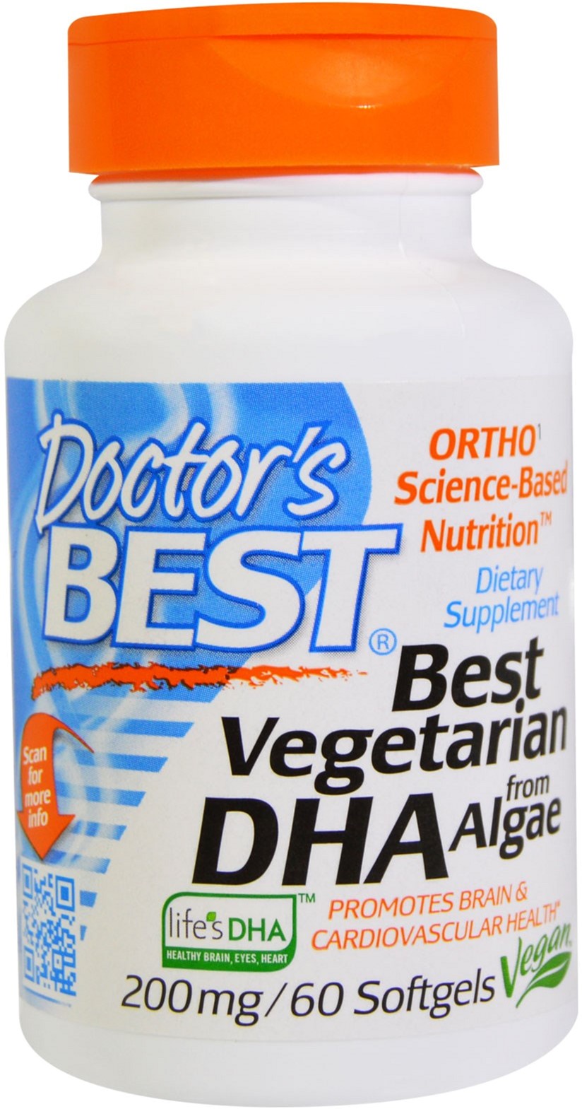 

Натуральная добавка Doctor's Best Best Vegetarian DHA Веганский DHA на Основе Водорослей 200 мг 60 желатиновых капсул (753950002968)