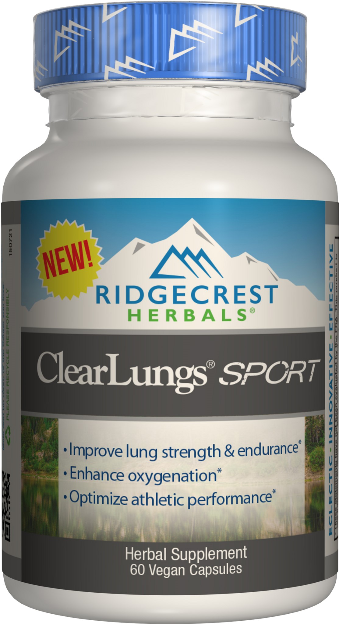 

Натуральная добавка Ridgecrest Herbals Clear Lungs Sport 60 гелевых капсул (355724001384)
