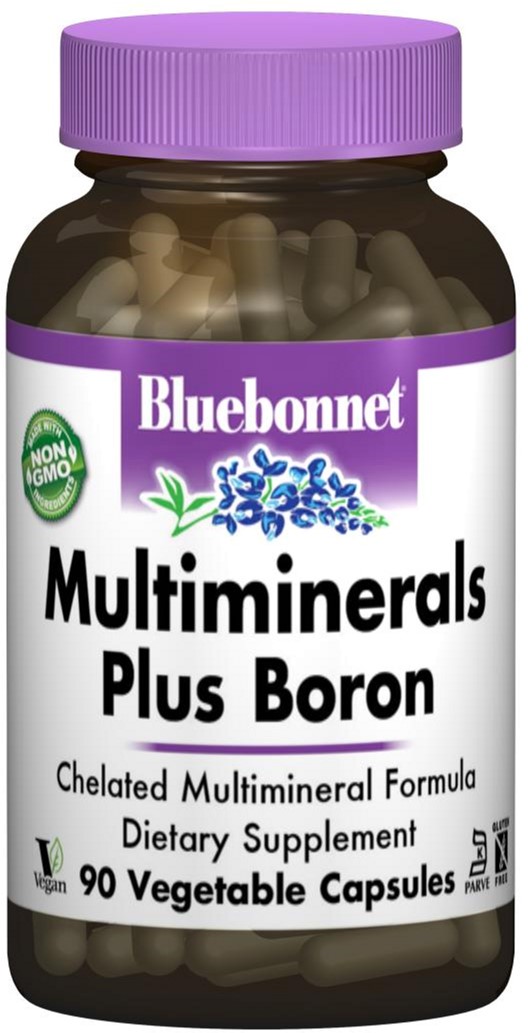 

Минералы Bluebonnet Nutrition Мультиминералы + Бор с Железом 90 гелевых капсул (743715002104)
