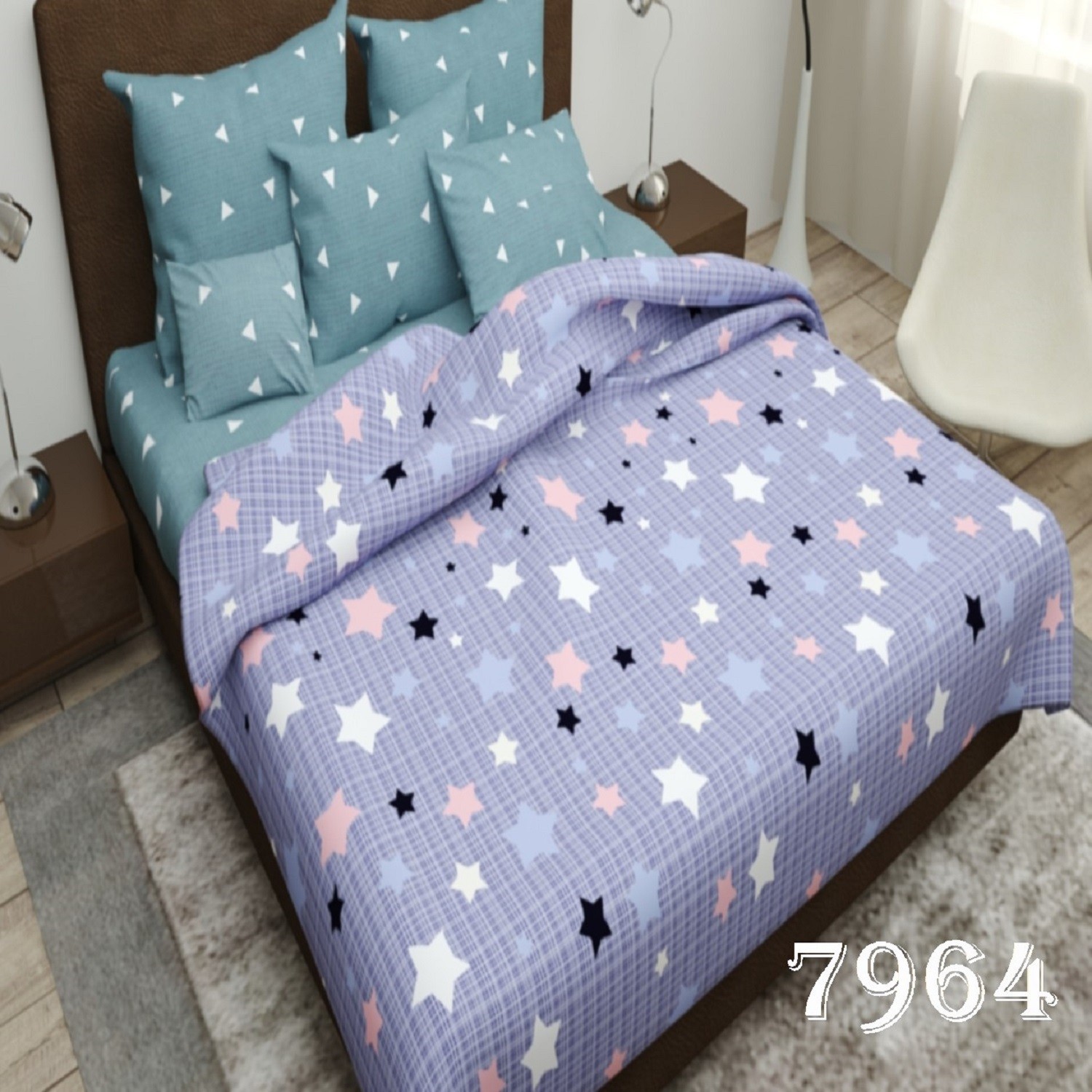 

Комплект постельного белья Pretty 7964 Двуспальный размер 180х220