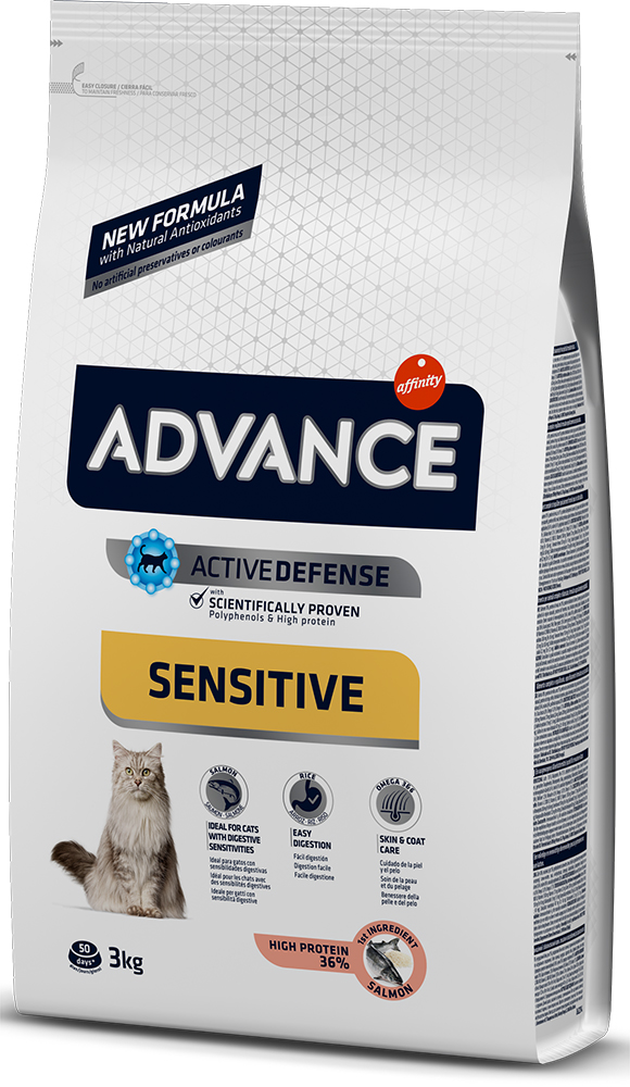 

Сухой корм для кошек с чувствительным пищеварением Advance Salmon Sensitive 3 кг