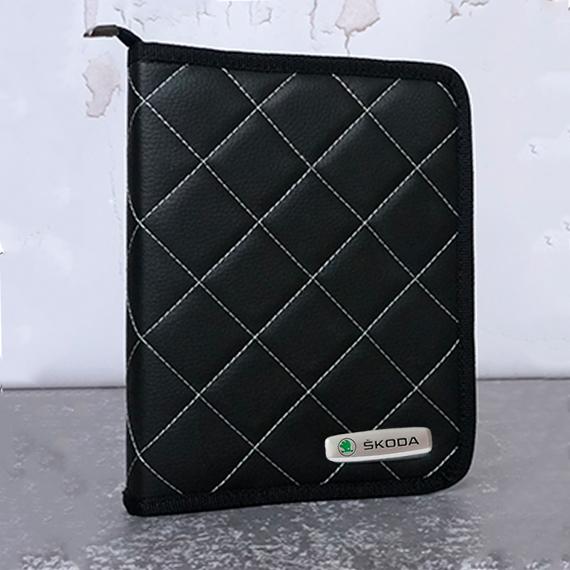 

Папка для документов в автомобиль с Skoda черная Shop Monkeys