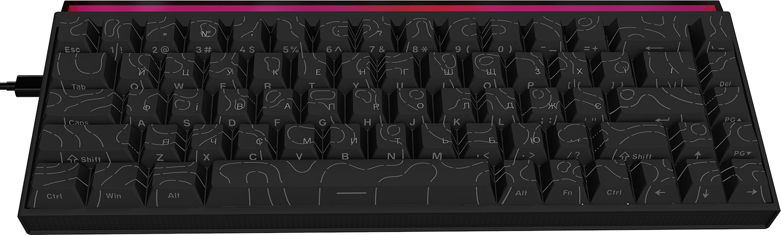 Клавіатура дротова Ajazz NK68 Red Switch USB Black (NK68-R-S-B