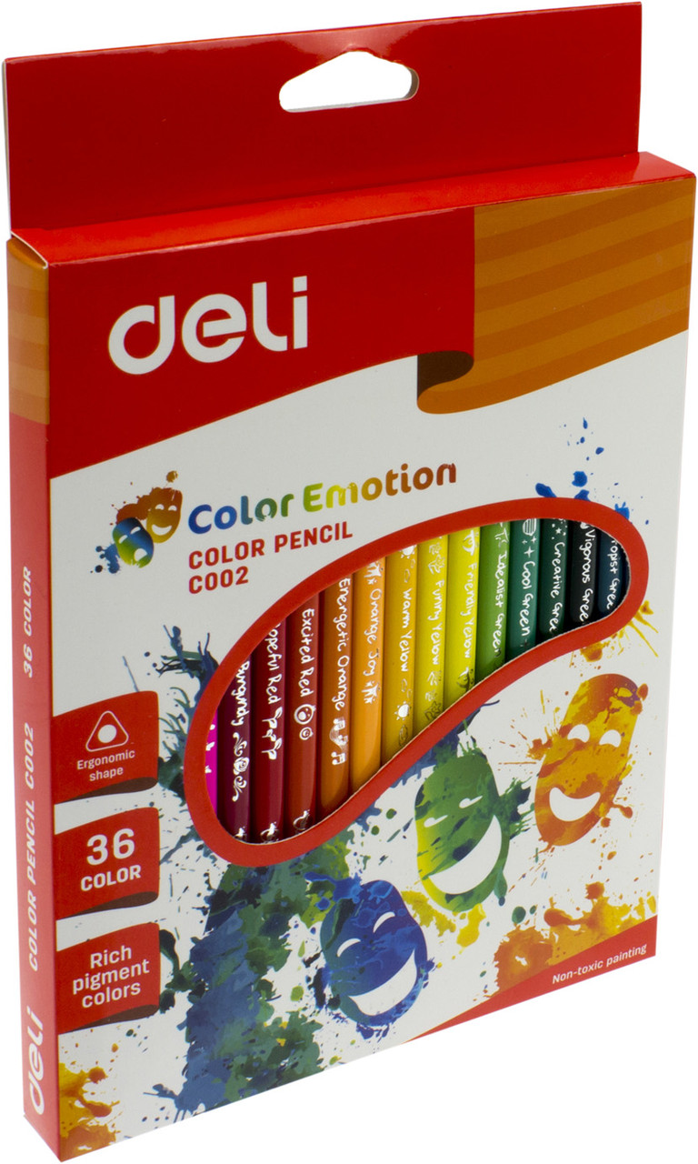 

Олівці кольор. 36 кольор. "Deli" №EC00230 Color Emotion трикут.,дерев. корпус