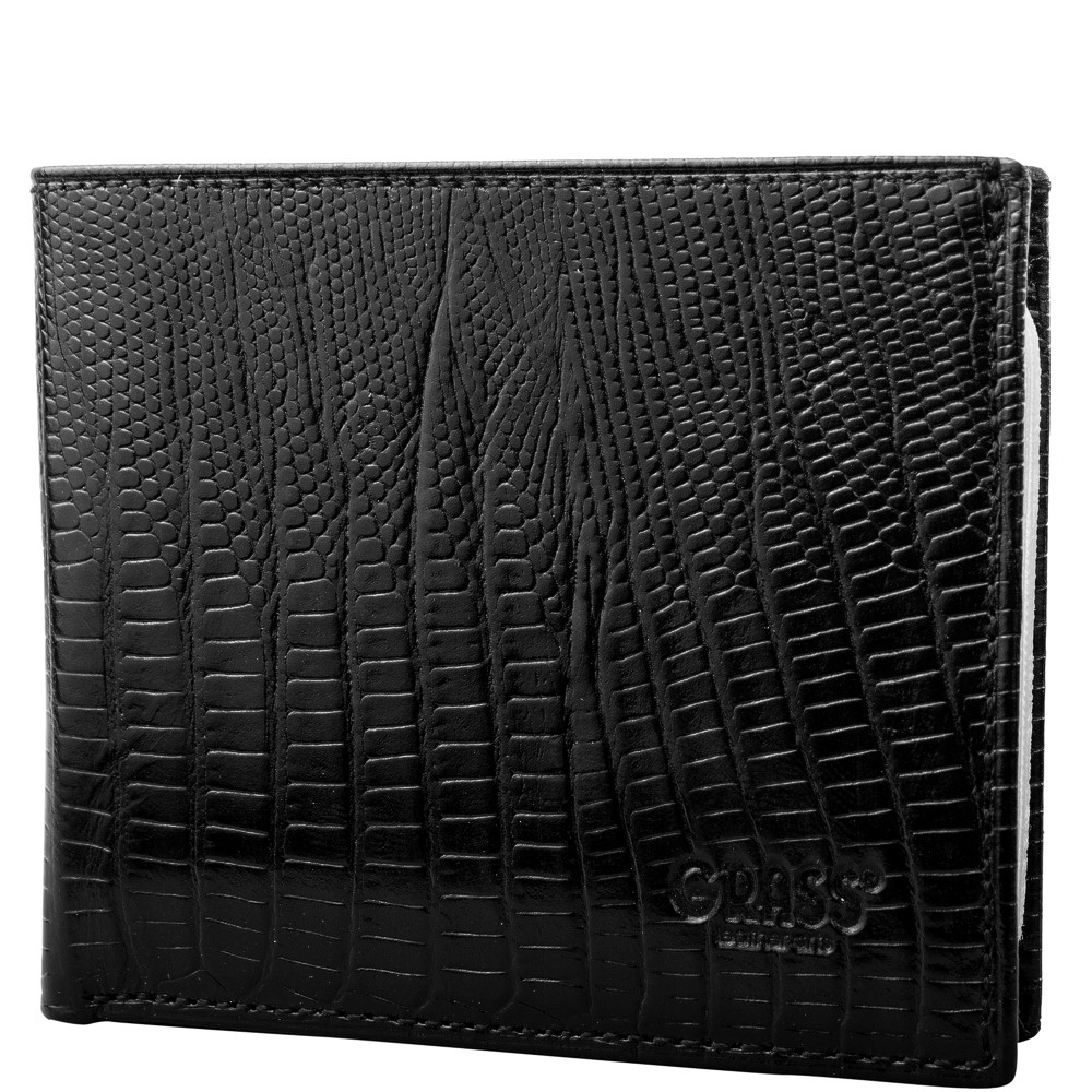 

Мужская кожаная визитница Grass 10х8х1,5 см Черный