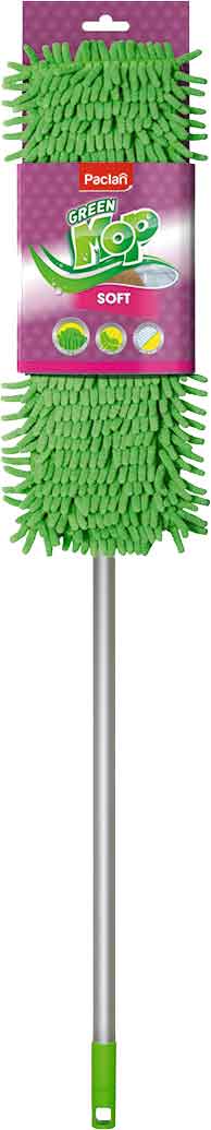 

Швабра Paclan Green Mop Soft с плоской насадкой шенилл и телескопической ручкой