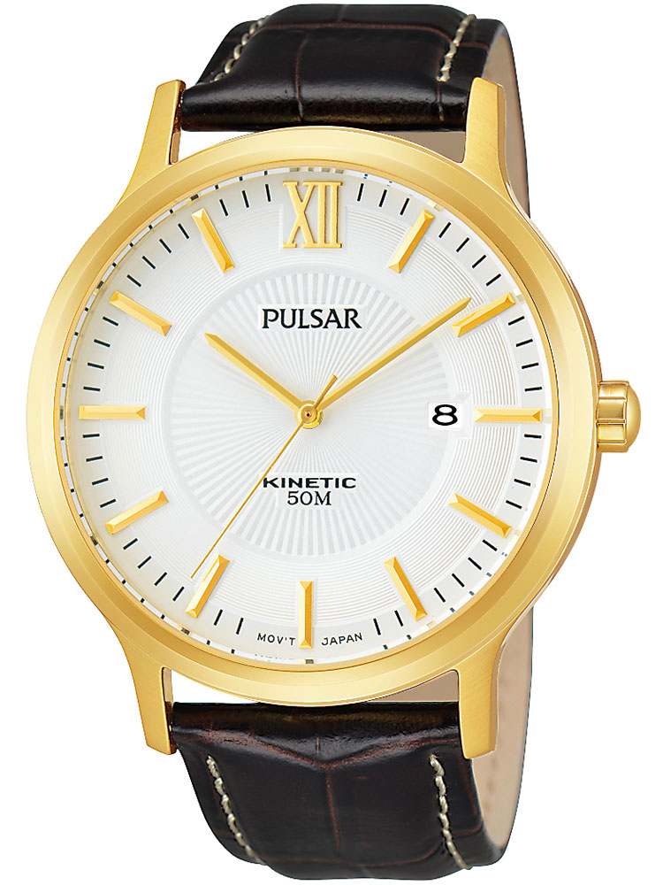 

Часы Pulsar PAR182X1 Herrenuhr gold braun Kinetic 5 ATM