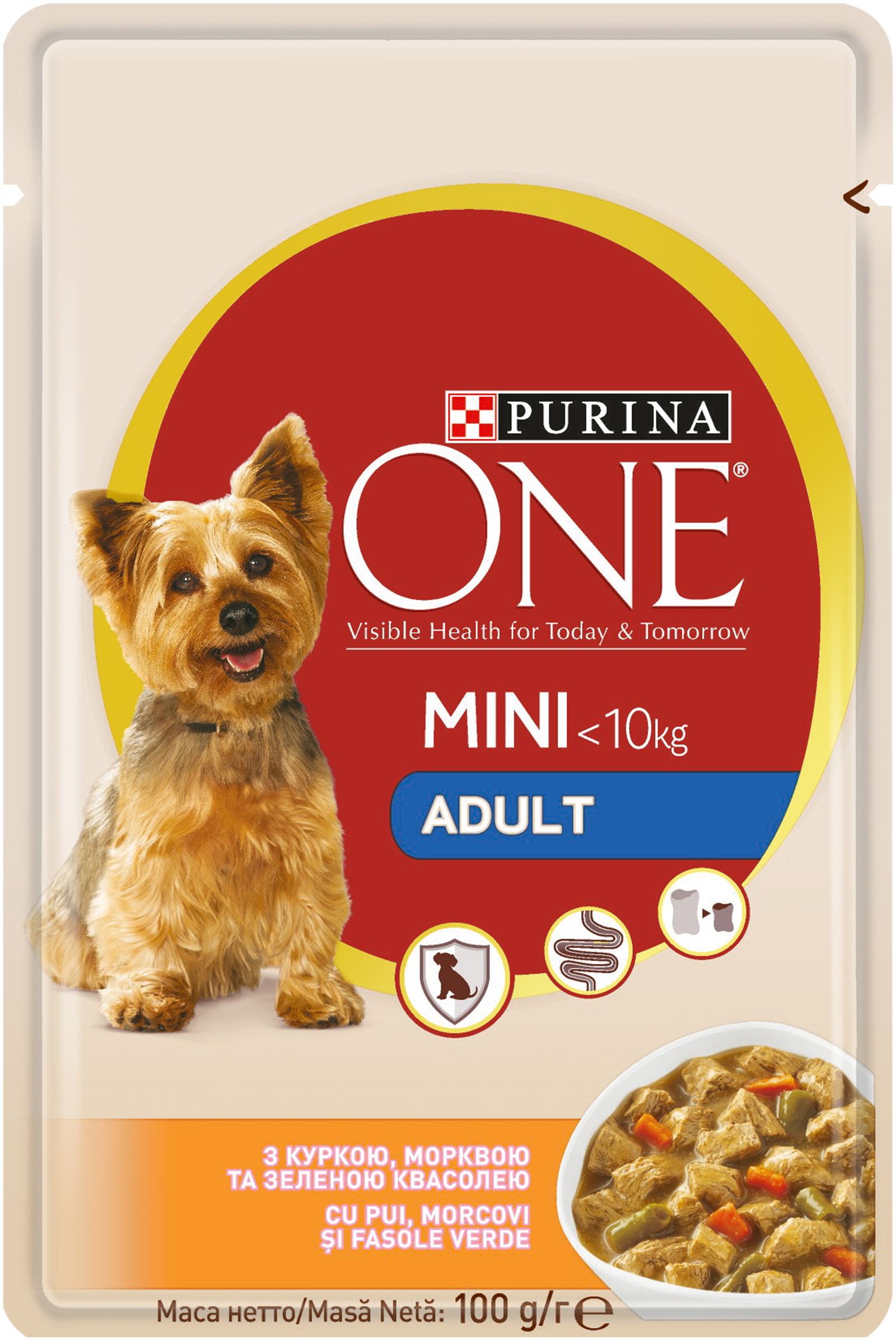 Влажный корм для собак Purina One Mini Adult c курицей, морковью и ...