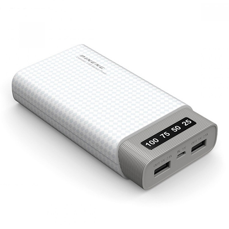 

Внешний аккумулятор Power Bank Pineng PN-982 20000 mAh White