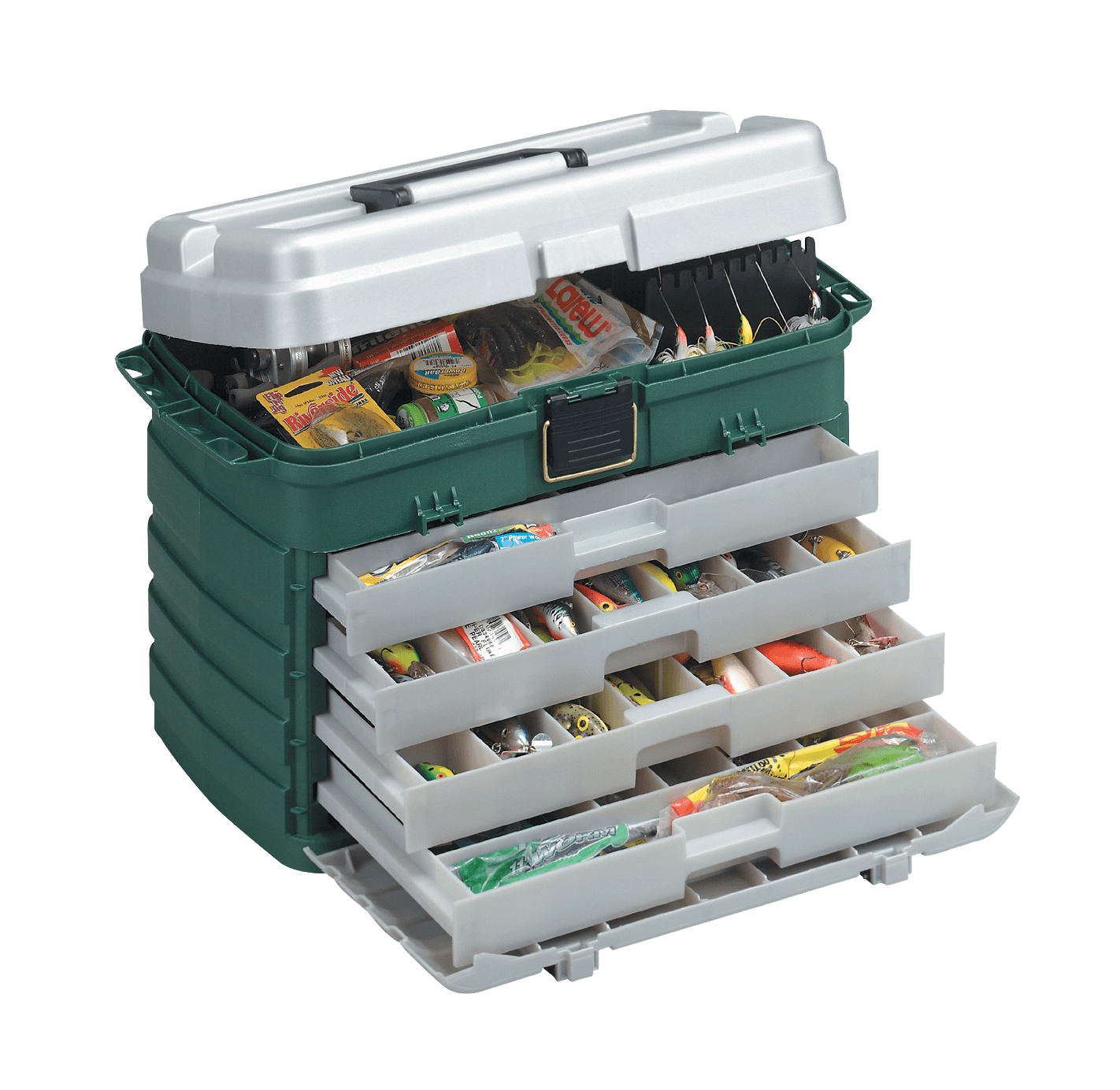 

Ящик Plano 758005 Four Drawer- Green Metallic / Silver