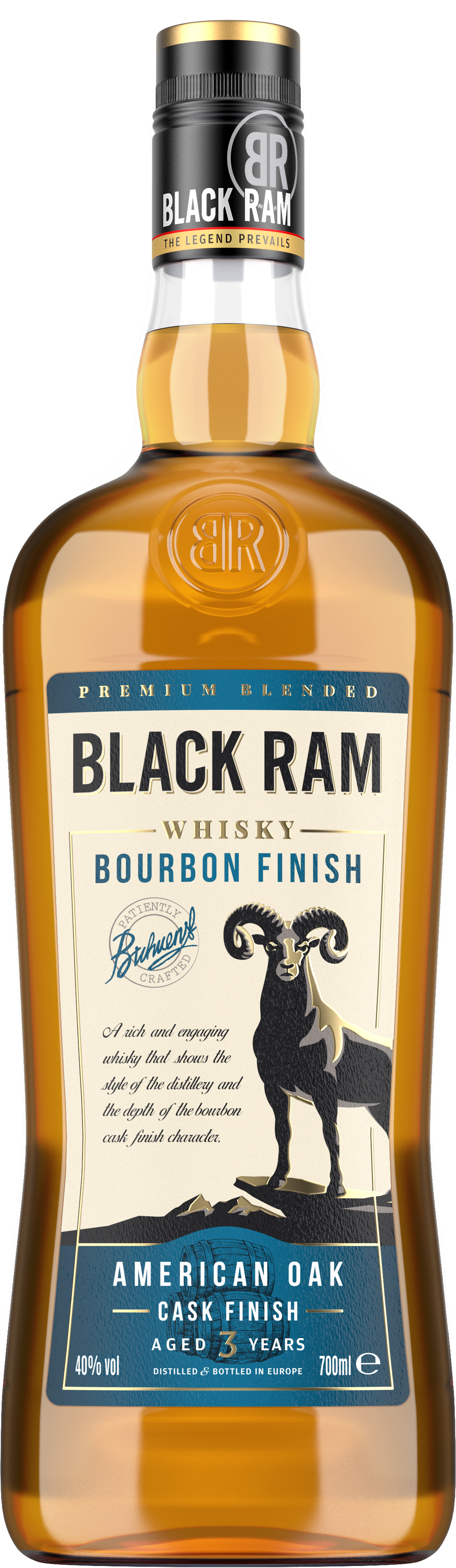 Віскі Black Ram Bourbon Cask Finish 0.7 л 40% (3800032071132)