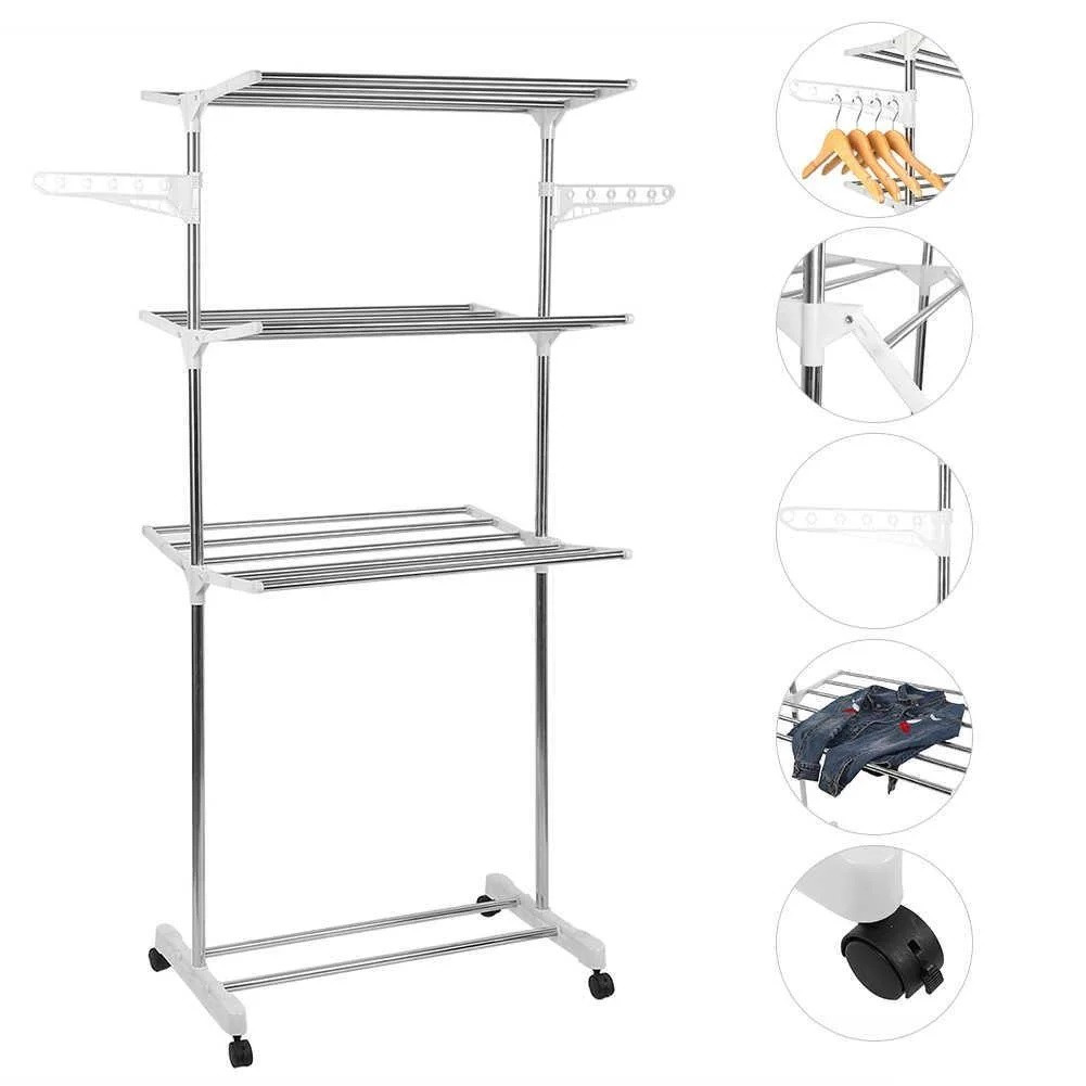 

Складная сушилка для белья Garment Rack With Wheelsl