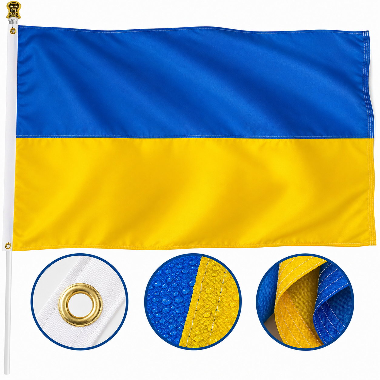 G-FLAG 150 & FLAG 170　セット Флаг Украины государственный уличный габардин с кольцами для