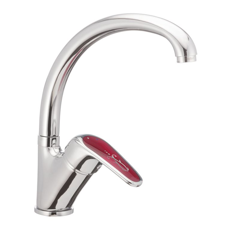 

Смеситель Для Кухни Haiba Magic 777 С Красной Ручкой (Hb0680)
