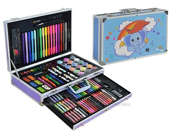 

Набор для рисования детский 123 предмета Kids Art Set Голубой